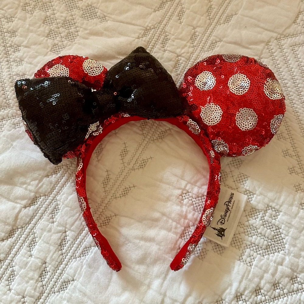 Disney Parks Red Sequin Minnie Ears